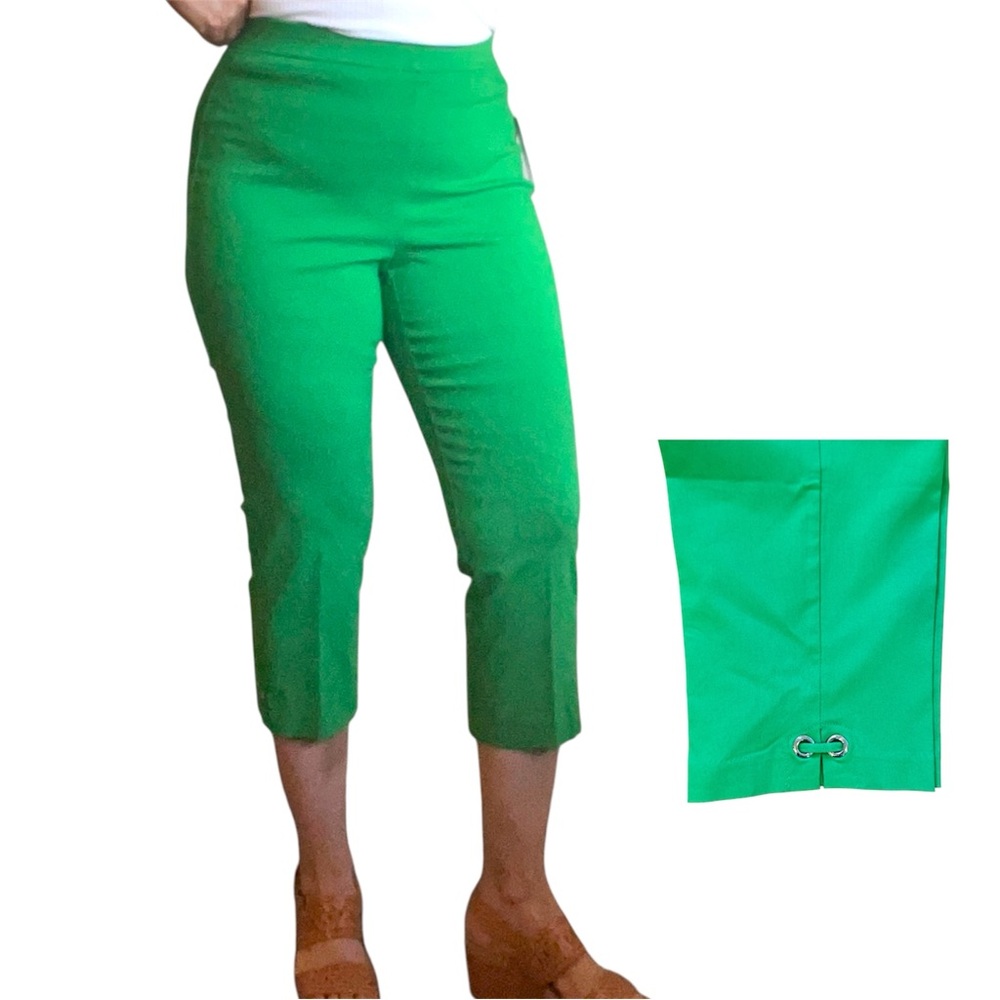 Rafaella Women’s The Capris High-Rise PullOn Classic Green Capris Pants Size 14